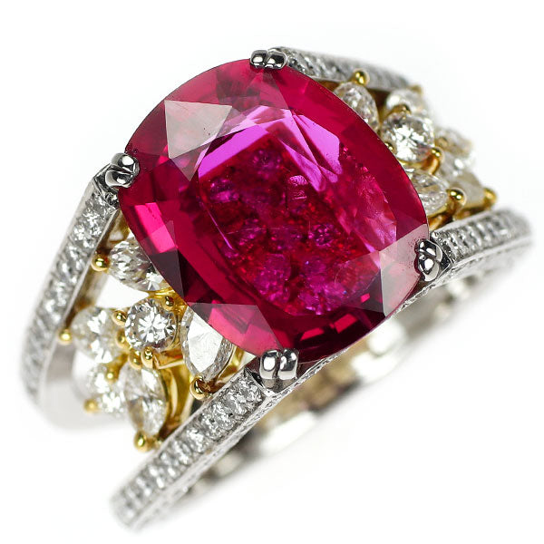 Edel（エデル）K18/Pt900 タイ産 ルビー ダイヤモンド リング 4.24ct D2.34ct