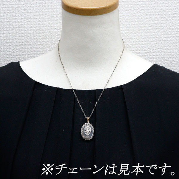 メッキ/K14YG ローズカットダイヤモンド クオーツ ペンダントトップ イタリア製 ヴィンテージ製品【ヒスコレ】