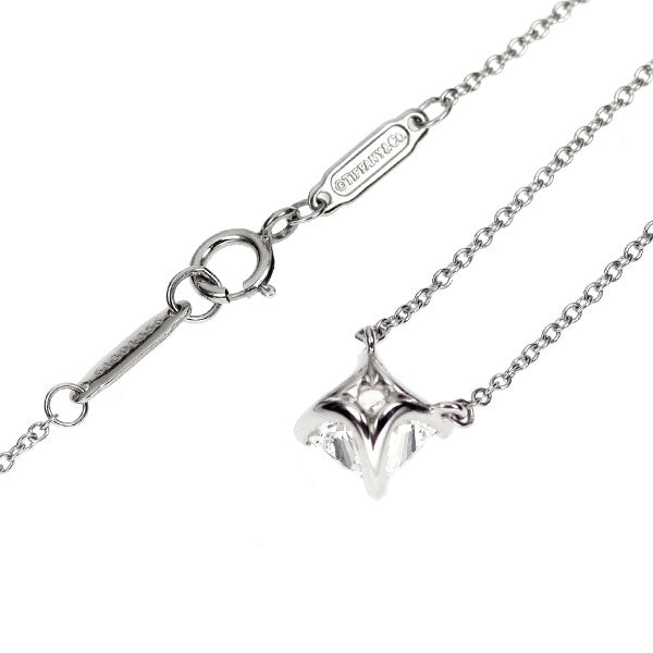 ティファニー Pt950 プリンセスカット ダイヤモンド ペンダントネックレス 1.03ct H VVS2