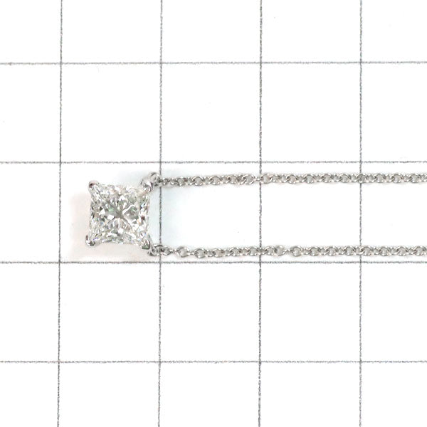 ティファニー Pt950 プリンセスカット ダイヤモンド ペンダントネックレス 1.03ct H VVS2