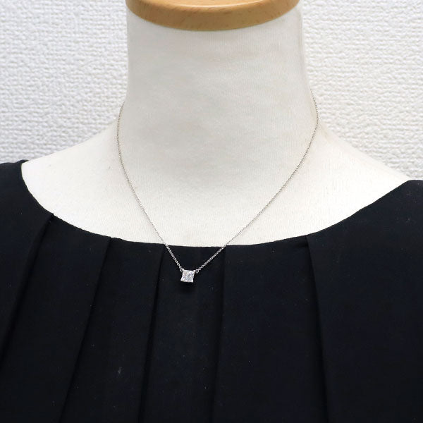 ティファニー Pt950 プリンセスカット ダイヤモンド ペンダントネックレス 1.03ct H VVS2
