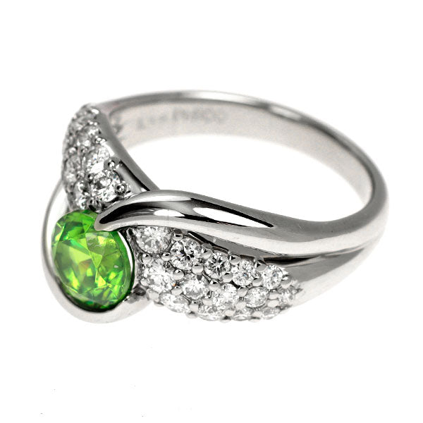 希少 Pt900 デマントイドガーネット ダイヤモンド リング 1.35ct D0.70ct