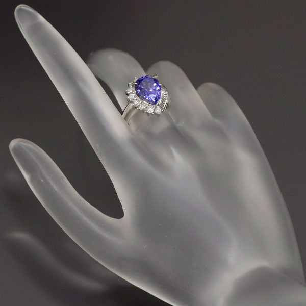 Pt900 タンザナイト ダイヤモンド リング 4.21ct D0.58ct