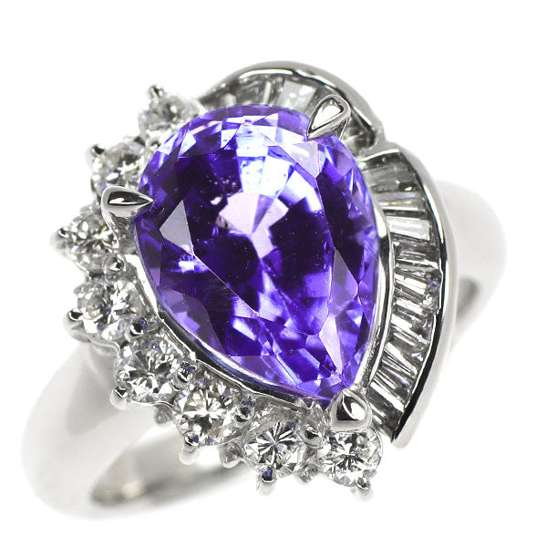 Pt900 タンザナイト ダイヤモンド リング 4.21ct D0.58ct