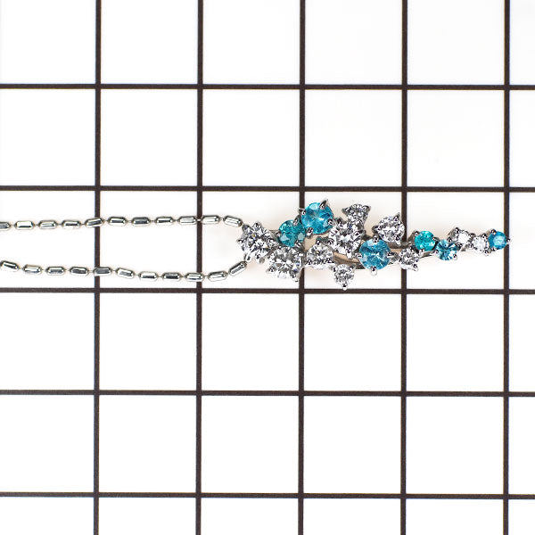 Pt パライバトルマリン ダイヤモンド ペンダントネックレス 0.36ct D0.63ct