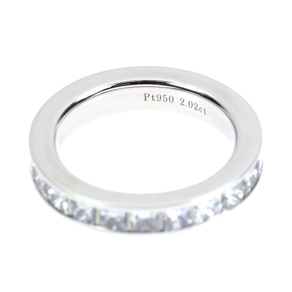 Pt950 プリンセスカット ダイヤモンド リング 2.02ct フルエタニティ