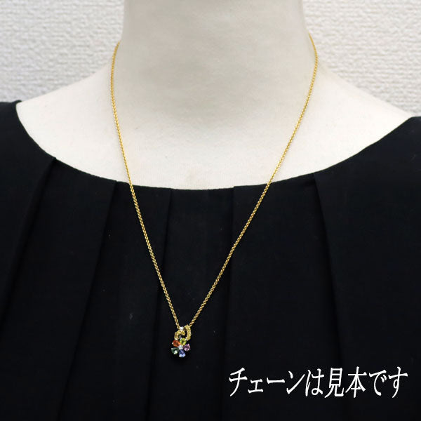 笠原真寿美 K18YG/WG カラーサファイア ダイヤモンド ペンダントトップ フラワー