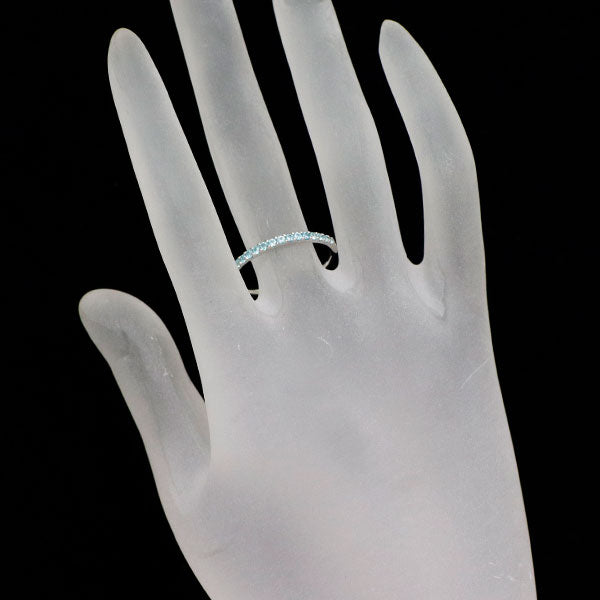 K18WG パライバトルマリン リング 0.28ct ハーフエタニティ