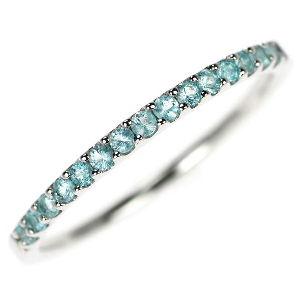 K18WG パライバトルマリン リング 0.28ct ハーフエタニティ