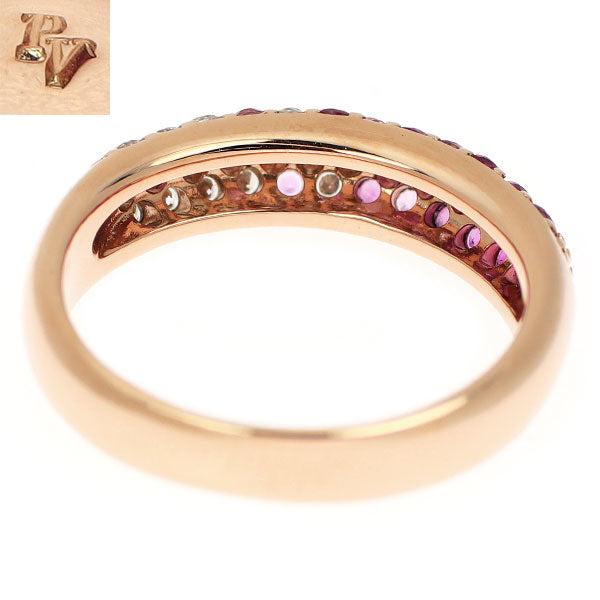 ポンテヴェキオ K18PG ピンク サファイア ダイヤモンド リング 0.30ct D0.16ct ピッコリーニ フラーゴラ