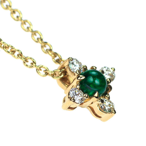 和光 K18YG エメラルド ダイヤモンド ペンダントネックレス 0.28ct D0.18ct 《セルビー銀座店》【中古】