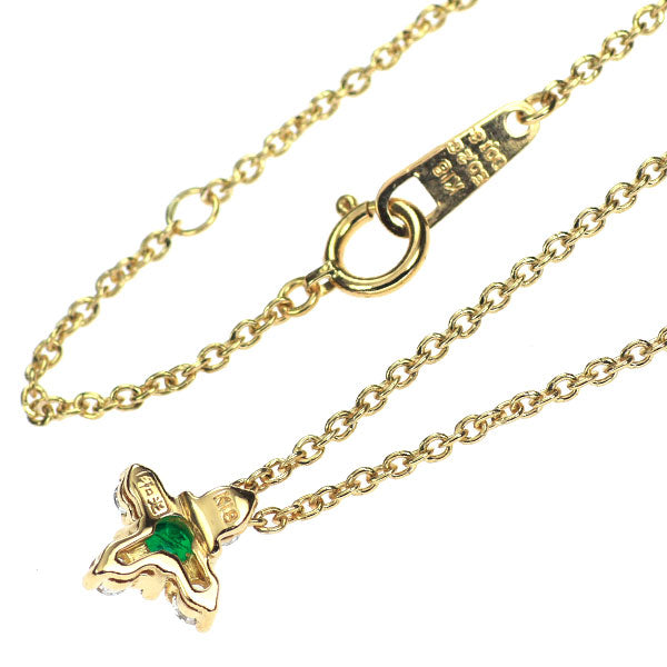和光 K18YG エメラルド ダイヤモンド ペンダントネックレス 0.28ct D0.18ct 《セルビー銀座店》【中古】