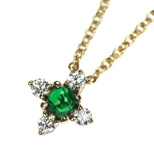 和光 K18YG エメラルド ダイヤモンド ペンダントネックレス 0.28ct D0.18ct 《セルビー銀座店》【中古】