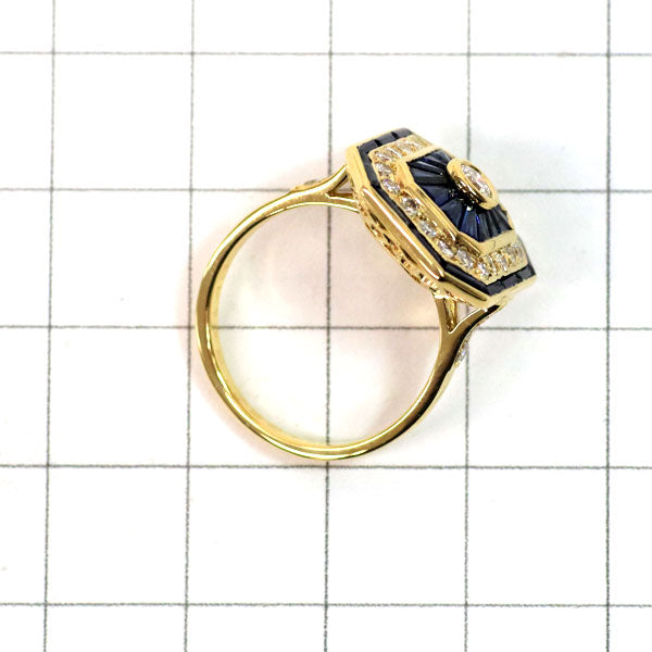 K18YG ダイヤモンド カリブレカットサファイア リング 0.50ct S1.40ct