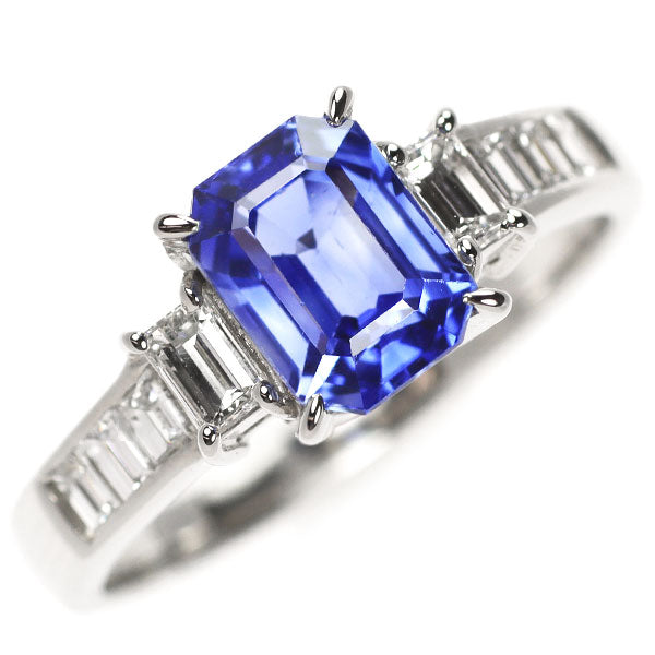Pt900 サファイア ダイヤモンド リング 2.25ct D0.61ct