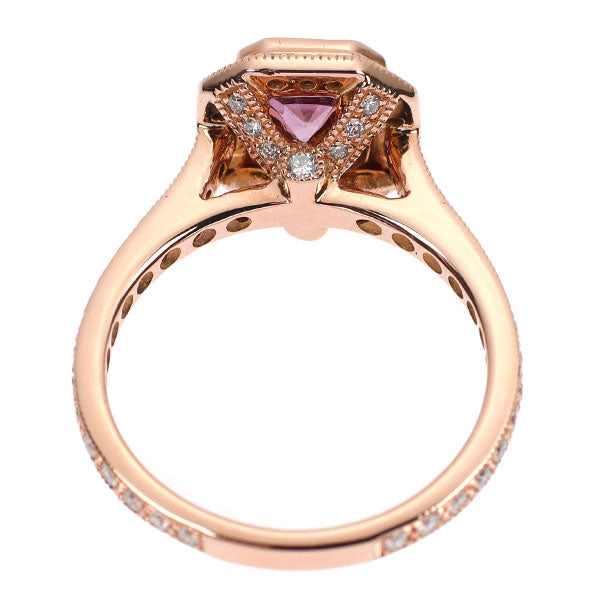 K18PG ファンシーカラーサファイア ダイヤモンド リング 1.84ct D0.44ct