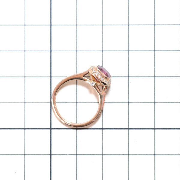 K18PG ファンシーカラーサファイア ダイヤモンド リング 1.84ct D0.44ct