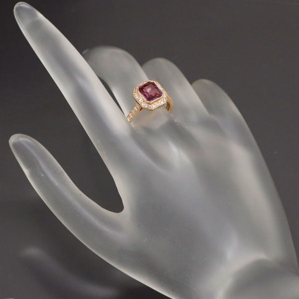 K18PG ファンシーカラーサファイア ダイヤモンド リング 1.84ct D0.44ct