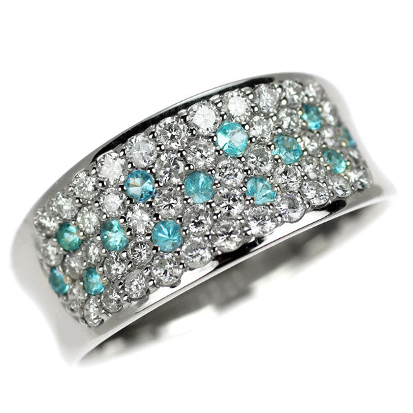 Pt900 パライバトルマリン ダイヤモンド リング 0.15ct D0.58ct