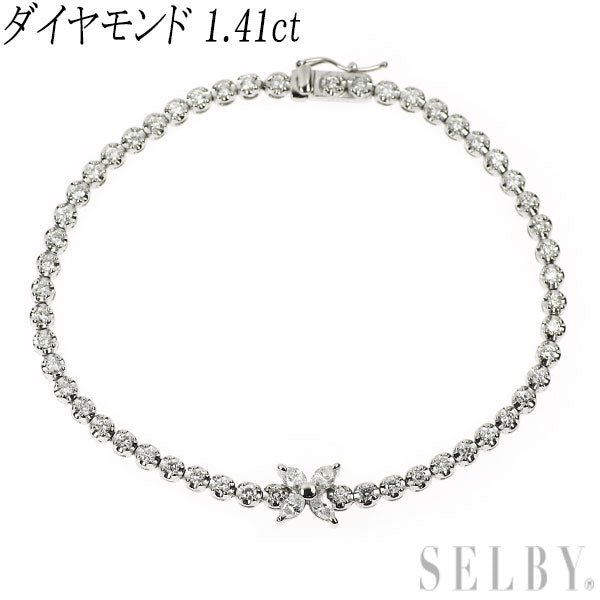 Pt850 ダイヤモンド ブレスレット 1.41ct