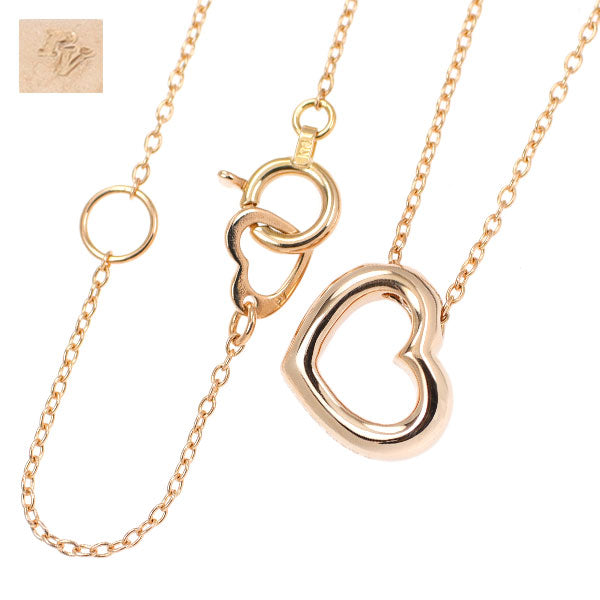ポンテヴェキオ K18PG ピンクサファイア ダイヤモンド ペンダントネックレス 0.15ct D0.02ct ハート