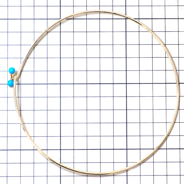 ティファニー K14YG トルコ石 ネックレス 径約5.0mm フック&アイ ヴィンテージ製品