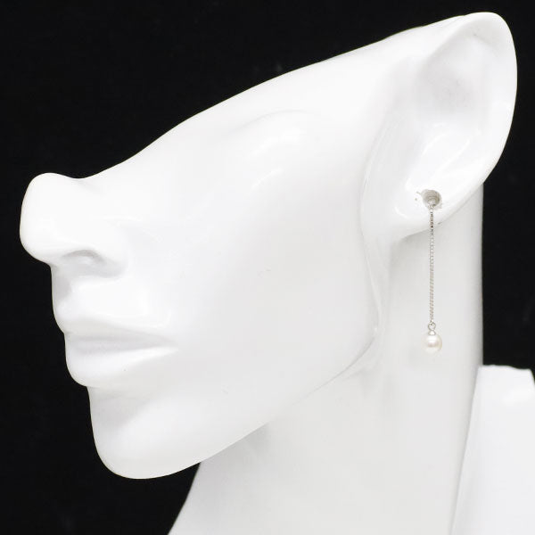 田崎真珠 K18WG アコヤ 真珠/パール アメリカンピアス 径約5.3mm