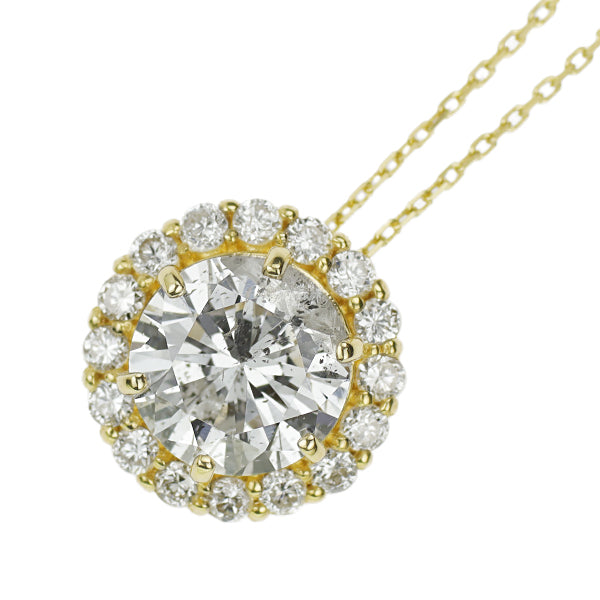 新品 K18YG ダイヤモンド ペンダントネックレス 1.024ct F I1 G 0.24ct