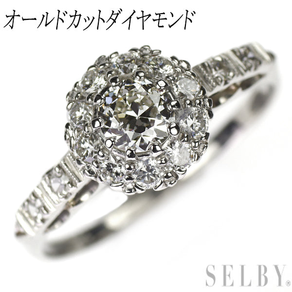 Pt650 オールドカット ダイヤモンド リング ヴィンテージ製品 昭和レトロ クラスター