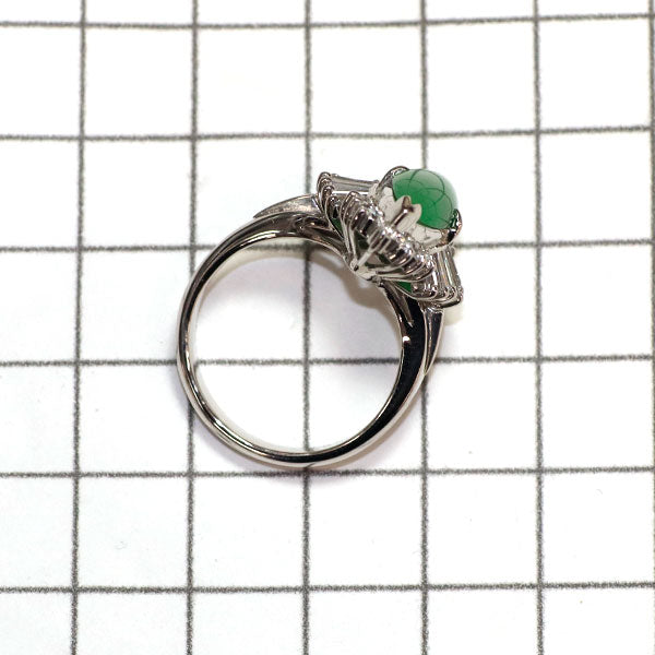 銀座ミワ Pt900 翡翠/ヒスイ ダイヤモンド リング 2.660ct D0.94ct 陽刻ヴィンテージ製品 昭和レトロ【ヒスコレ】