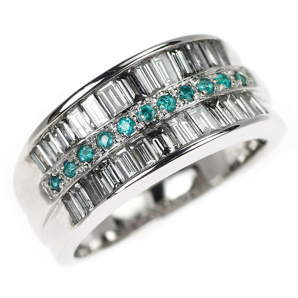 K18WG パライバトルマリン ダイヤモンド リング 0.13ct D1.24ct