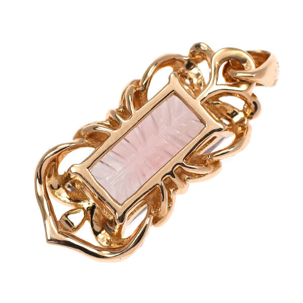 K18PG カービング トルマリン ダイヤモンド ペンダントトップ 2.55ct D0.22ct