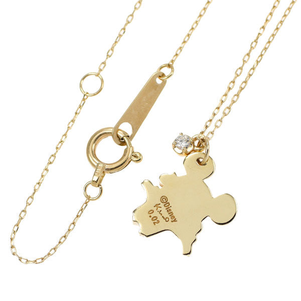 ケイウノ/ディズニー K10YG ダイヤモンド ペンダントネックレス 0.02ct