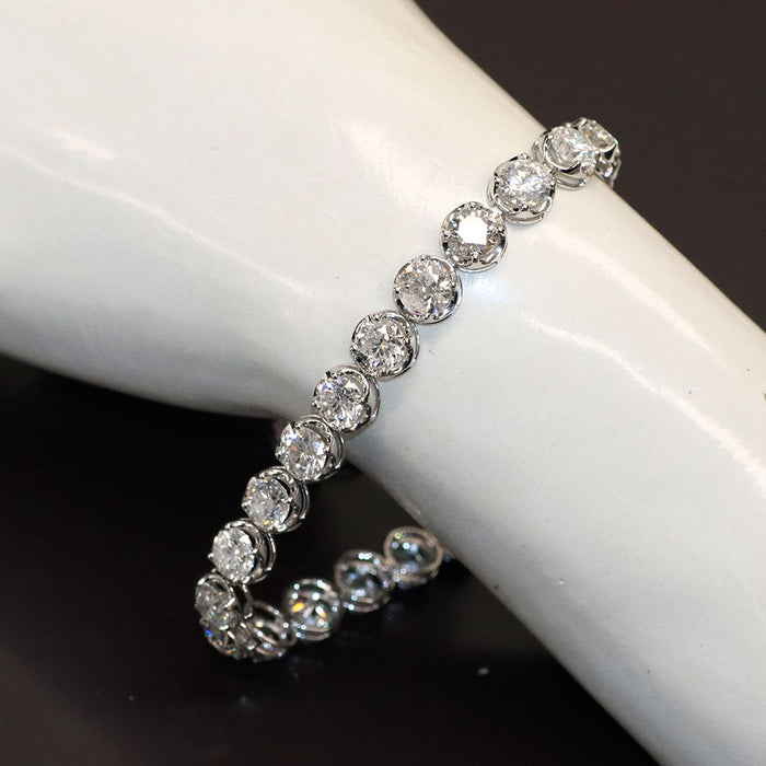 新品 K18WG ダイヤモンド ブレスレット D20.00ct テニス【エスコレ】