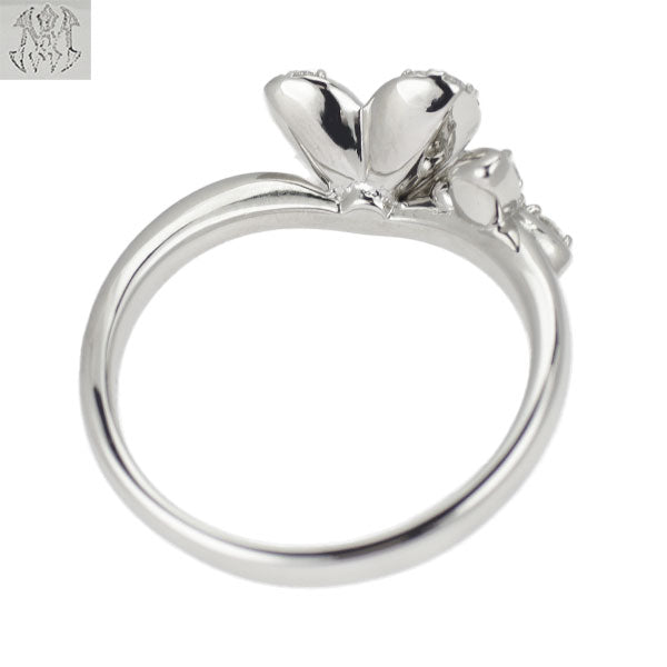 モニッケンダム Pt900 ダイヤモンド リング 0.15ct フラワー 花 蝶