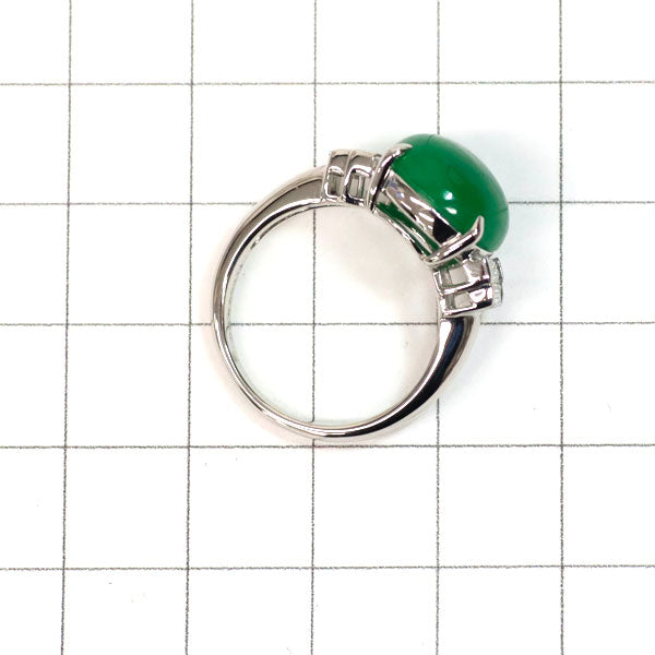 Pt900 翡翠 ダイヤモンド リング 6.80ct D0.38ct
