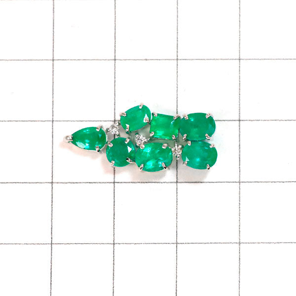 K18WG エメラルド ダイヤモンド ペンダントトップ 2.57ct D0.04ct
