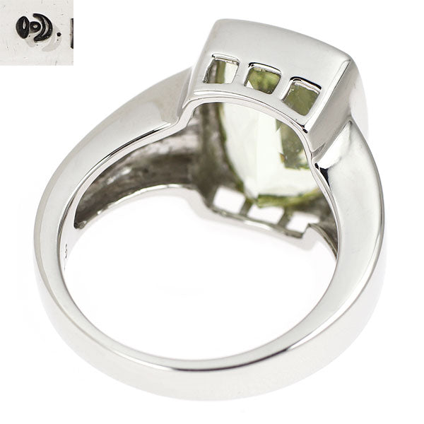田崎真珠 Pt900 イエローグリーンベリル リング 6.08ct