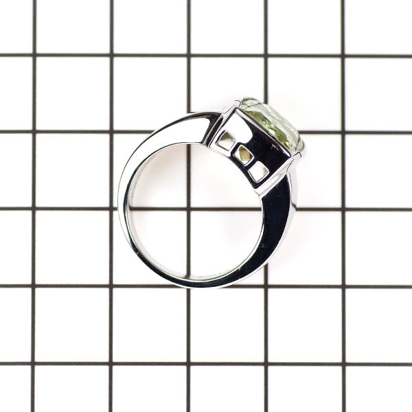 田崎真珠 Pt900 イエローグリーンベリル リング 6.08ct