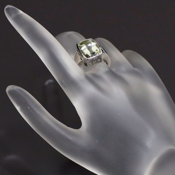 田崎真珠 Pt900 イエローグリーンベリル リング 6.08ct