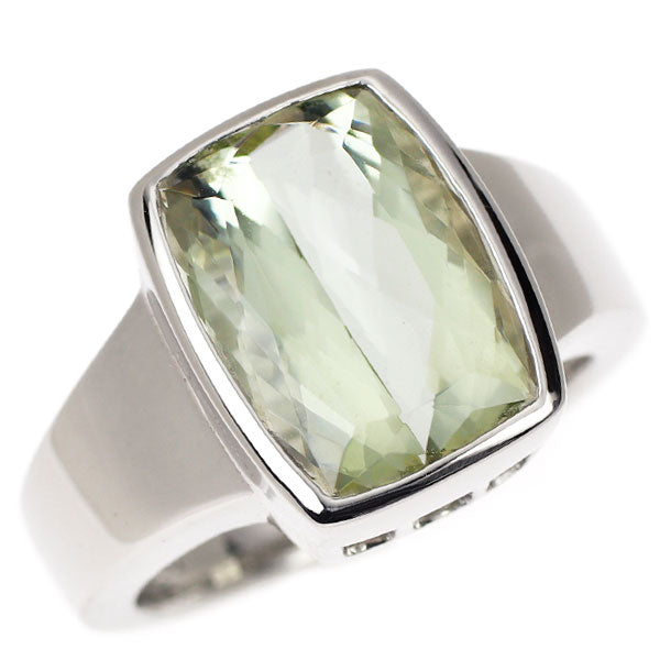 田崎真珠 Pt900 イエローグリーンベリル リング 6.08ct