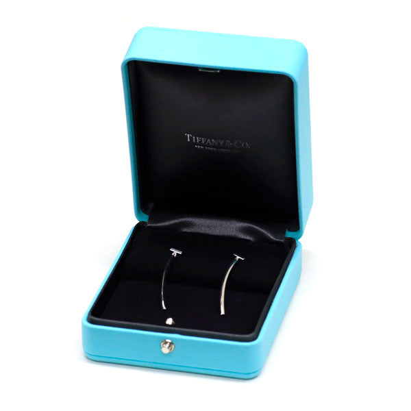 ティファニー K18WG ピアス Tワイヤー バー