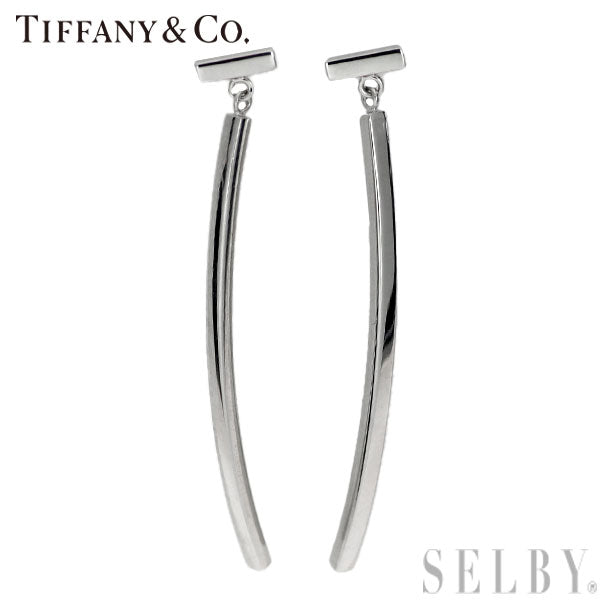 ティファニー K18WG ピアス Tワイヤー バー