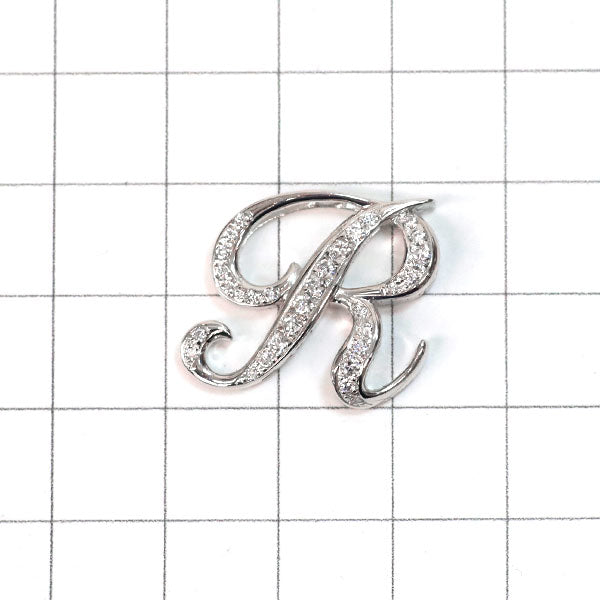 ゆきざき K18WG ダイヤモンド ペンダントトップ 0.40ct  ALPHA イニシャル「R」