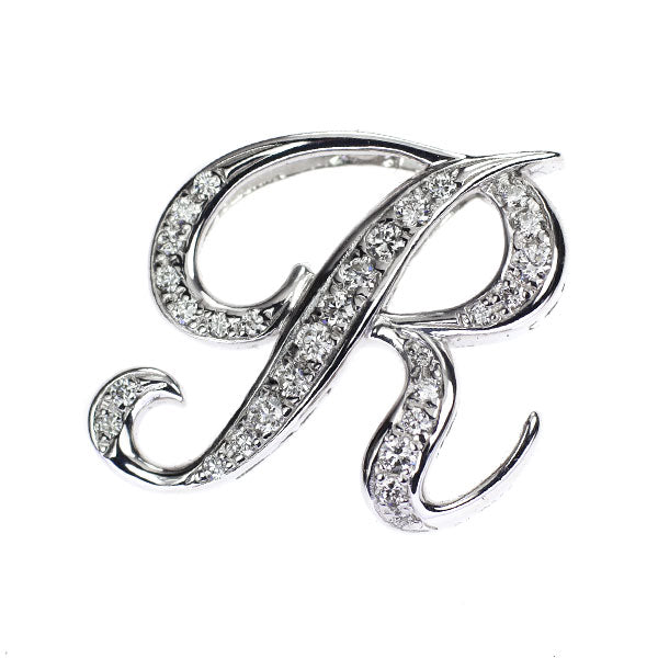 ゆきざき K18WG ダイヤモンド ペンダントトップ 0.40ct  ALPHA イニシャル「R」