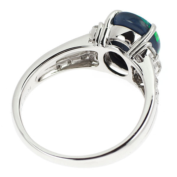 Pt900 ブラックオパール ダイヤモンド リング 1.960ct D0.34ct