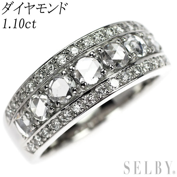 PT900 ローズカット ダイヤモンドリング Pt900 ローズカット/ラウンドブリリアントカット ダイヤモンド リング