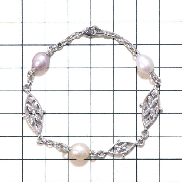 ミキモト K18WG 淡水 真珠 ブレスレット 幅約7.4mm