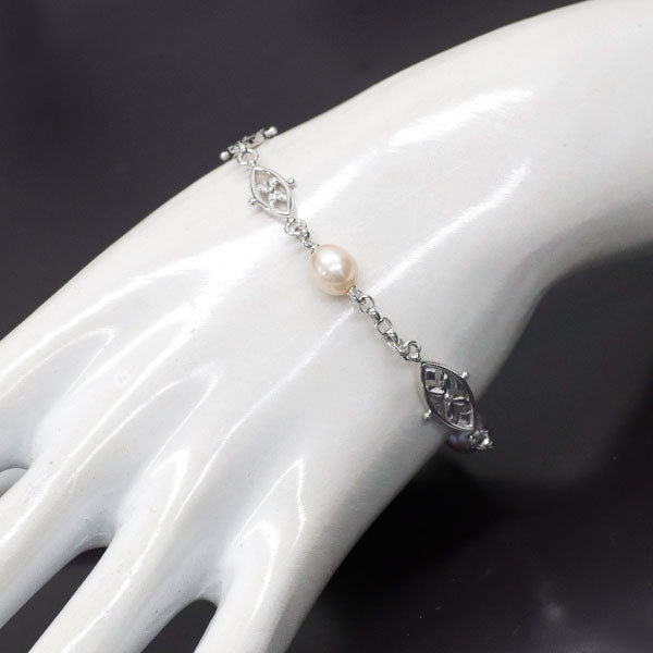 ミキモト K18WG 淡水 真珠 ブレスレット 幅約7.4mm