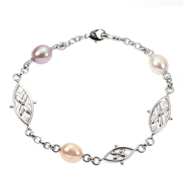 ミキモト K18WG 淡水 真珠 ブレスレット 幅約7.4mm